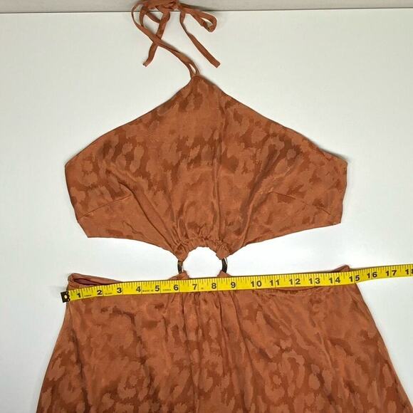 NWT | Rumer | Kenya Cut-out O-Ring Maxi Animal Print Dress | Brown | Small - Picture 7 of 15